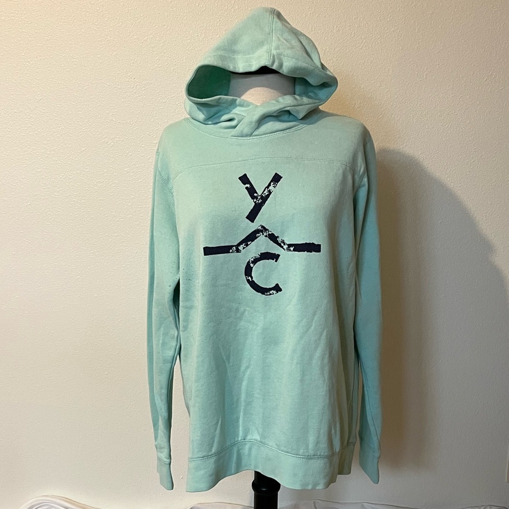 Light Aqua Graphic Pullover Hoodie